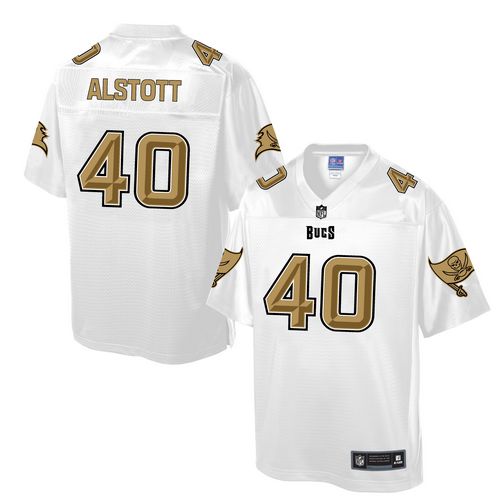 Men's Game Mike Alstott Nike Jersey White - #40 Pro Line Fashion NFL Tampa Bay Buccaneers